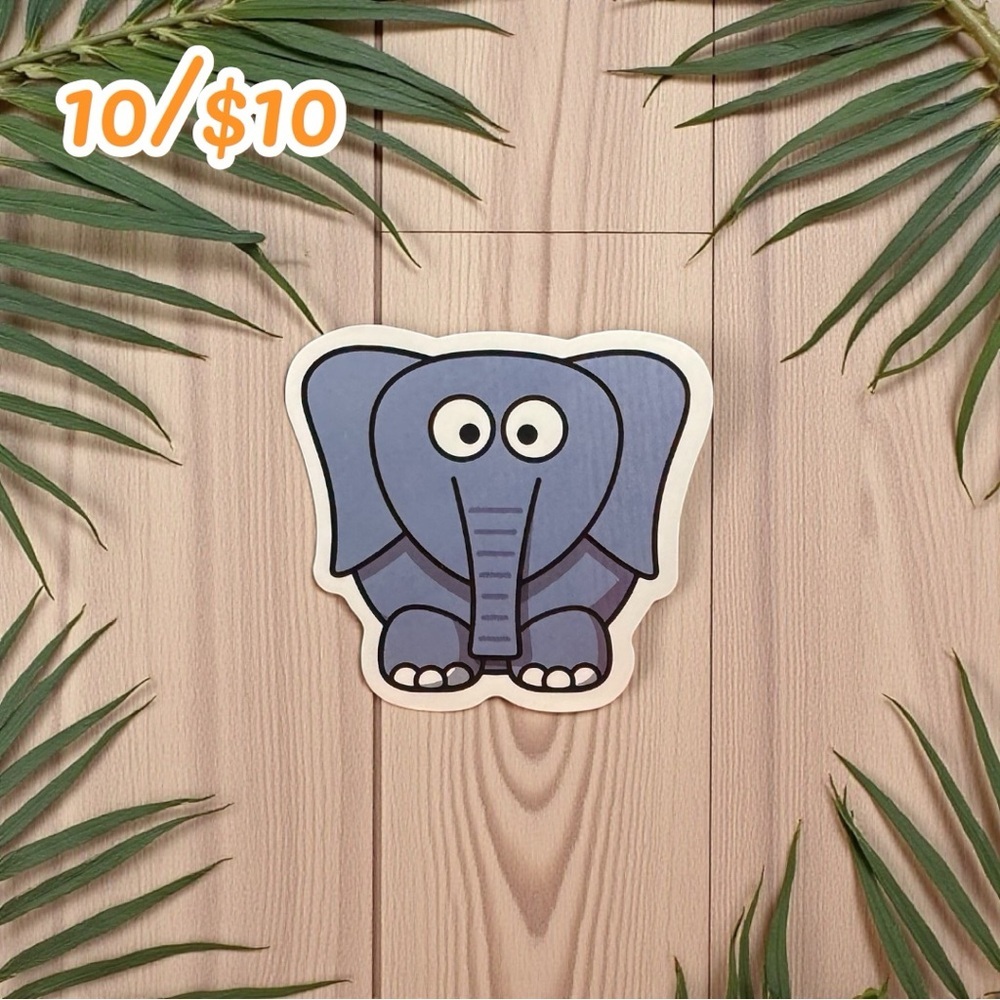 Goofy Blue Elephant Sticker – Glossy | 2.25”
